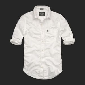 Abercrombie & Fitch Avalanche Pass Solid White Oxford Shirt